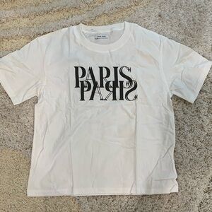 Anine Bing Paris Logo Womans White T-Shirt Sizes Small, Medium Large